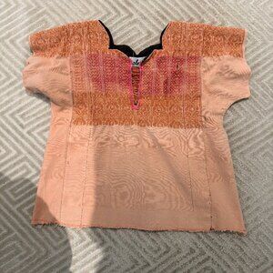 Arloom Peach One-of-a-Kind Huipil Tops